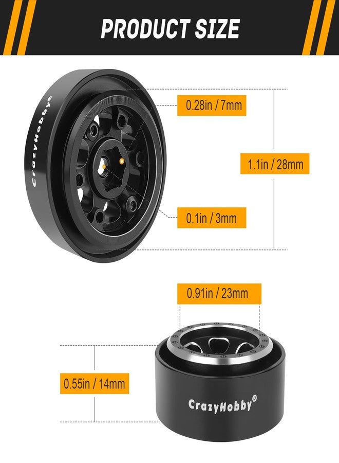 CrazyHobby 1.1" Beadlock Wheels Aluminium Rims for Traxxas TRX4M Axial SCX24 Bronco C10 JLU Deadbolt FCX2 1/18 1/24 RC Crawler Car Upgrade Parts - Image 3